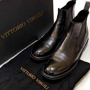 Vittorio Virgili Black Dress Boots Size 42